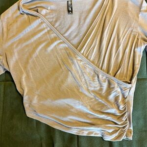 Urban Outfitters Soft Blue Wrap Crop Top